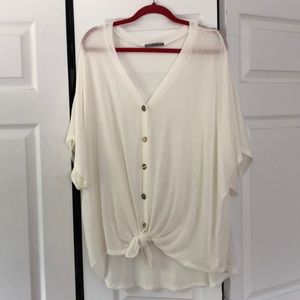 Forever 21 Tie front knit button down top